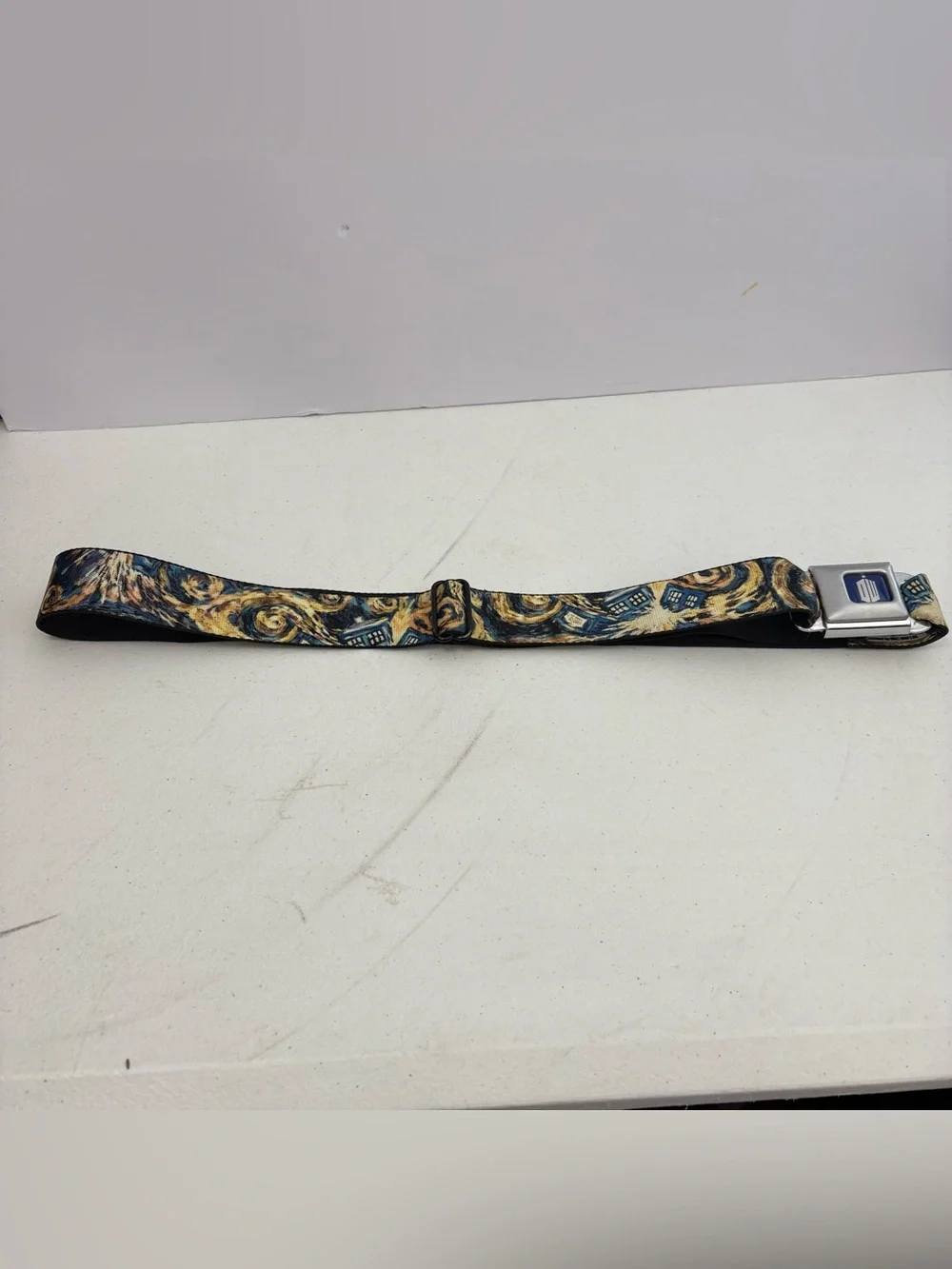 Buckle Down Seatbelt Belt Unisex Doctor Who Blue Nylon Metal Buckle Sci-Fi Booth